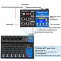 Portable Audio Mixer DJ Sound Mixing Console 48V Power for Computer Recording, Bands Mixing Boards For Studio Recording