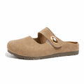Free Shipping Women's Suede Mary Jane Mules,Casual Backless Flat Clogs,Comfortable Slip-on Slippers,Retro Minimalist Daily Shoes