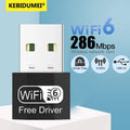 KEBIDUMEI Mini USB WIFI 6 Dongle 2.4GHz Network Card Wi - Fi Lan Adapter Driver Free For PC Laptop Wind 7/10/11 300M | SAMAG