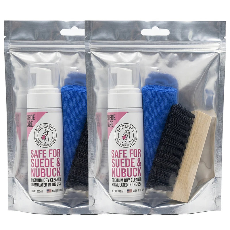 Waterless Foam Shoe Cleaner Kit with Brush Cloth Multi Material Stain Remover for Suede Nubuck Leather White Sneakers Trainers