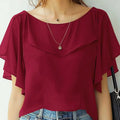 ZANZEA Summer Women Chiffon Blouse Elegant Ruffle Short - View 2 | SAMAG