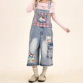 Y2K Aesthetic Cartoon Dog Embroidery Denim Overalls Women - View 2 | SAMAG