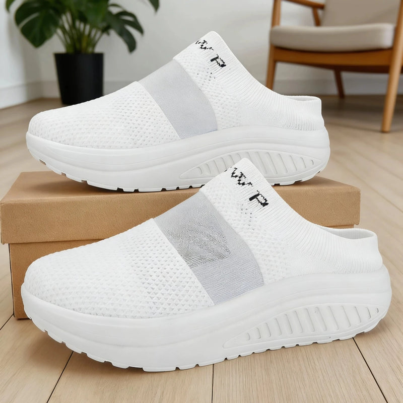 Women's Mules, Fashionable and Versatile Sports-Style Women's Sandals, Mesh Breathable Comfortable Skin-Friendly Flat Slippers Suitable for Indoor and Outdoor Wear