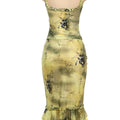 Weird Puss See Through Women 2 Piece Set Y2K Ruffles Patchwork Camisole+Tierred Skirts Matching Vacation Sexy Midnight Clubwear