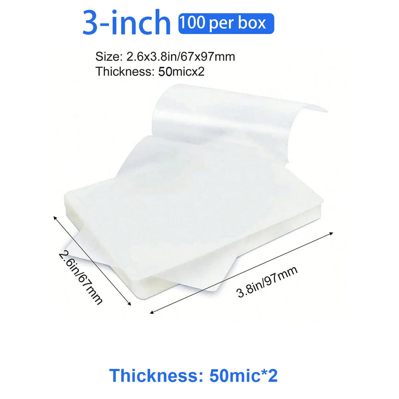 Multi-Size Thermal Laminating Bags: A4/A5/Letter Size Clear Glossy Sheets, Rounded Corners Heat Seal for Office School Home Holi