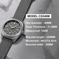 CADISEN TI-7 Autodyne Titaniu Men's Mechanical Wristwatch 8215 Movement Sapphire Glass 10ATM Waterproof Calendar Feature Luxury