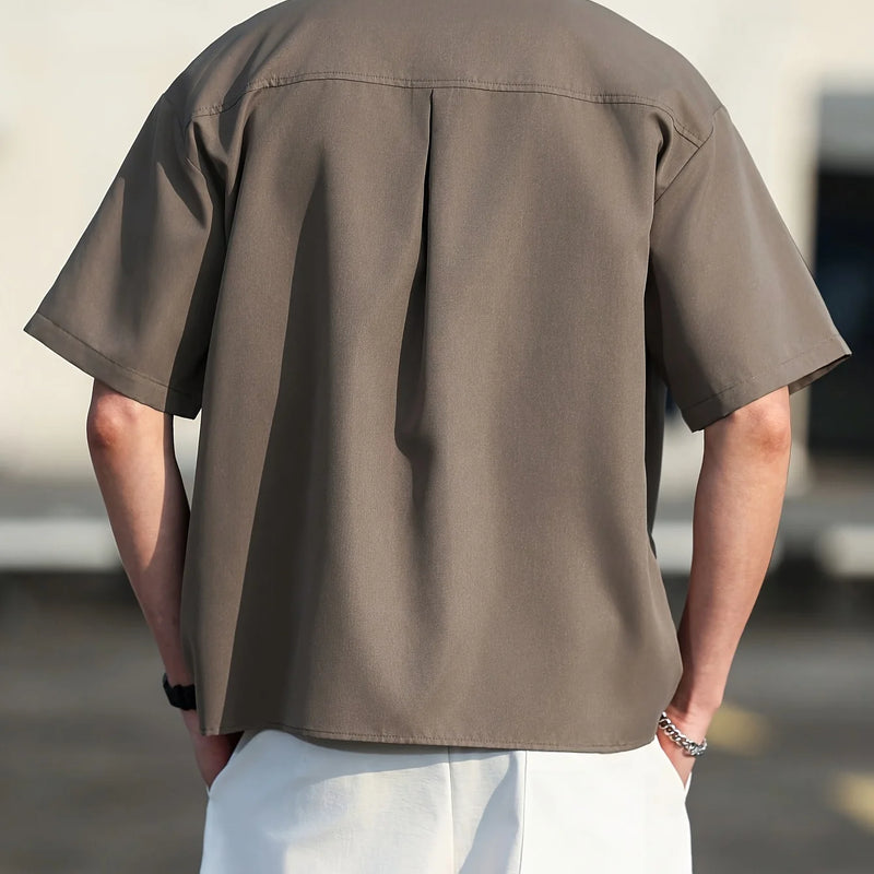 Men's Cuban Collar Casual Short Sleeve Shirt, Summer | SAMAG
