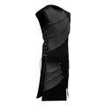Faux Leather Renaissance Vest Medieval Sleeveless Jacket for Men