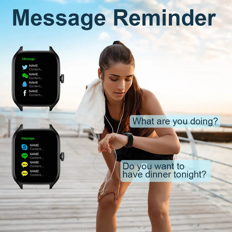 LAXASFIT 2025 New Women's Smart Watch 2.01 Full Touchscreen Bluetooth Call Heart Rate Monitor Sports Men's Smartwatch