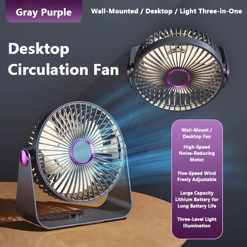 Lenovo USB Rechargeable Table Fan Portable Small Fan for Student Dormitory Computer Summer Gadget Home Desk Office Cooling Fan