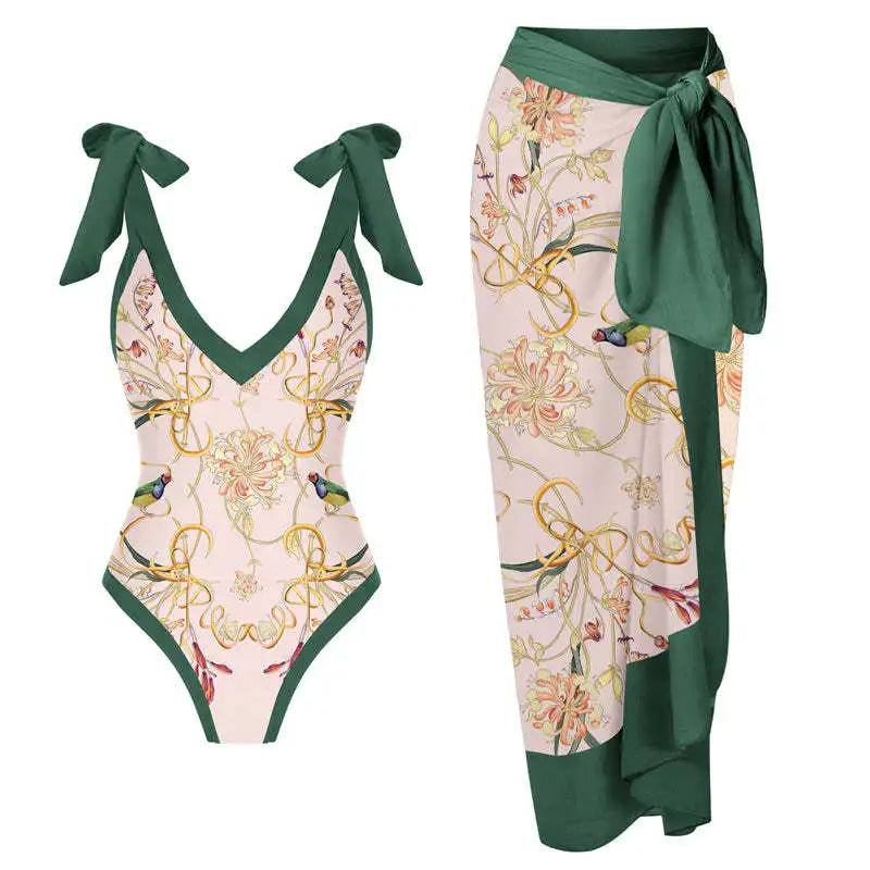 Fashion Women Cover Swimsuit Retro Print Gorgeous - Visuel 14 | SAMAG