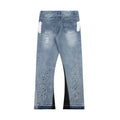 American Streetwear Splashed Ink Patchwork Baggy Jeans | SAMAG