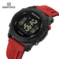 Naviforce 7104 Luxury Men Fashion Watch Water Resistant Wristwatches Silicone Strap LCD Electronic Clock Relogio Masculino