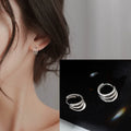 VENTFILLE 925 Sterling Silve Star Hoop Earring for Women Zircon Geometry Wide Office Versatile Jewelry Birthday Gift Dropship