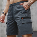 Men's Casual Cargo Shorts Big Pockets Loose Fit Elastic | SAMAG