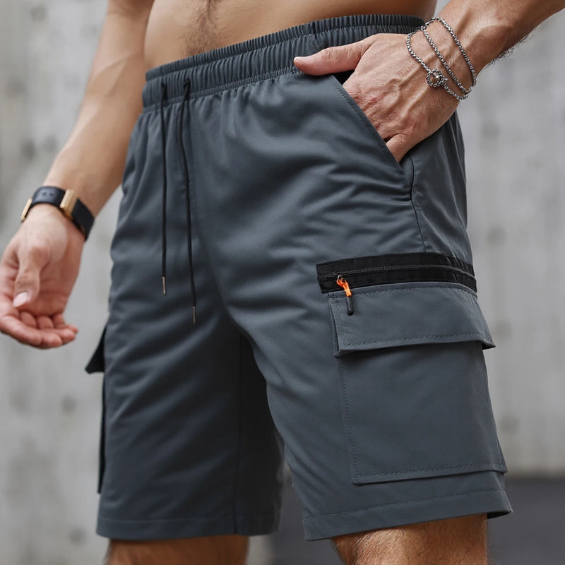 Men's Casual Cargo Shorts Big Pockets Loose Fit Elastic | SAMAG