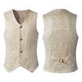 2024  Vest Men Renaissance Steampunk Coat Gothic Jacquard Waistcoat Single Breasted Business Formal Dress Vest for Suit