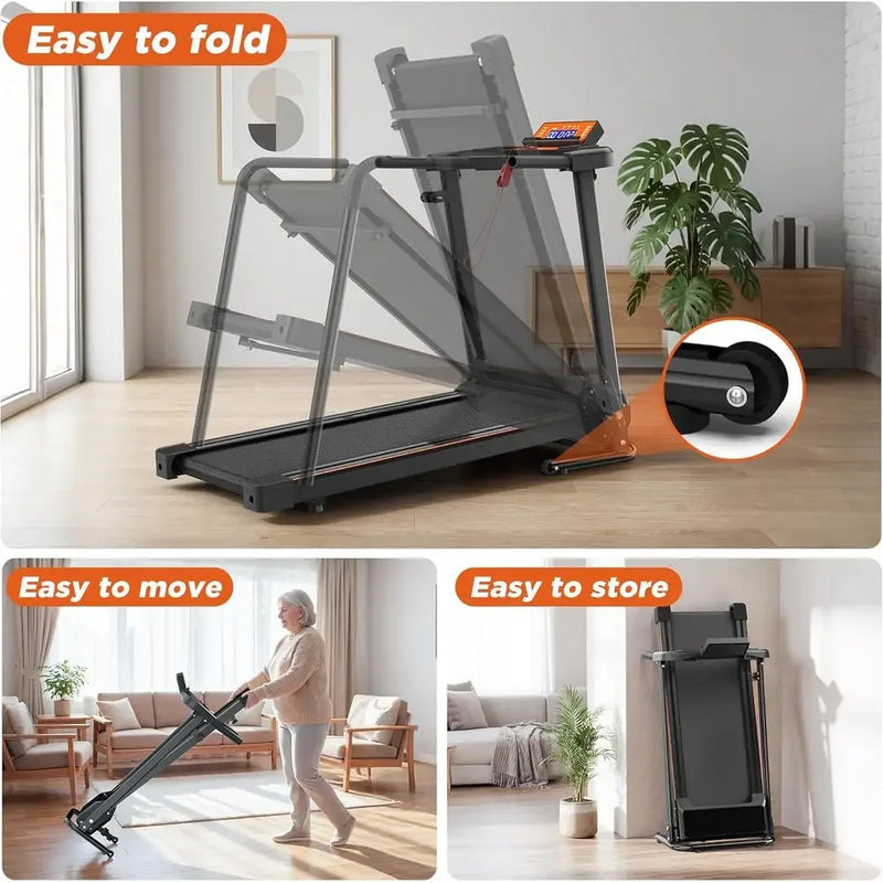 2.5HP Walking Treadmill with Long Handrails, 300 lbs - View 6 | SAMAG