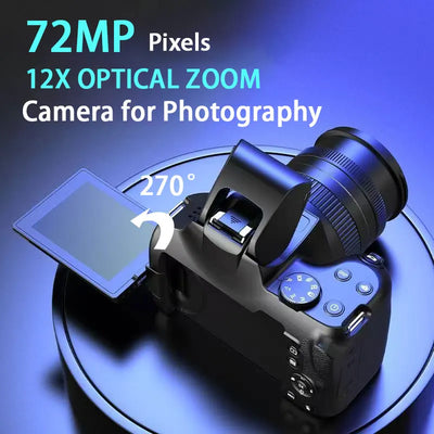 4K DSLR Digital Camera 3-Inch 72MP Photography with 12X | SAMAG