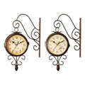 Double Side Wall Clock 4.72 inch 360 Degree Rotate Wall Decoration Mute Retro