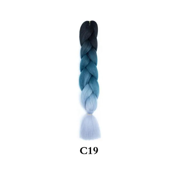 Tereshar 1Pcs 24inch 100g Synthetic Braiding Hair Extensions Jumbo Braiding Hair Twist Crochet Braids Hair for Women