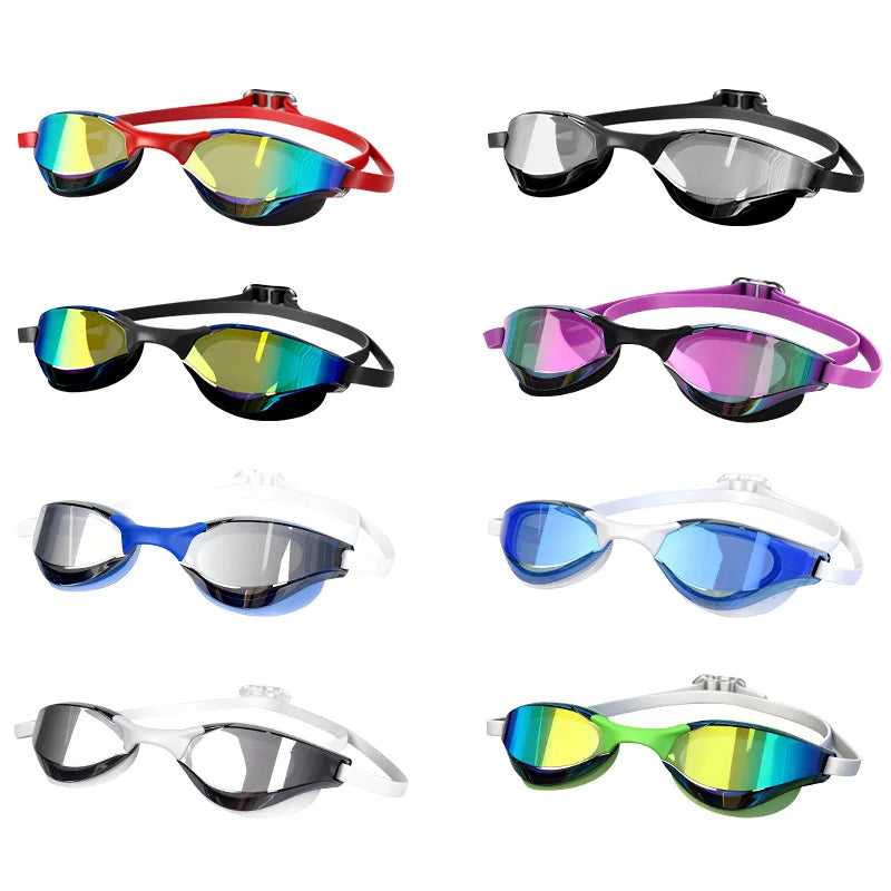 Mirrored Anti Fog Racing Swim Goggles UV Protection | SAMAG
