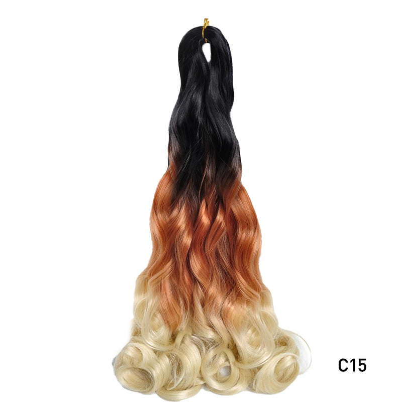 Loose Wave Braiding Hair Extensions 24" Synthetic Spiral Curls Braids Hair Pre Stretched Bouncy Braid French Curls Braiding Hair