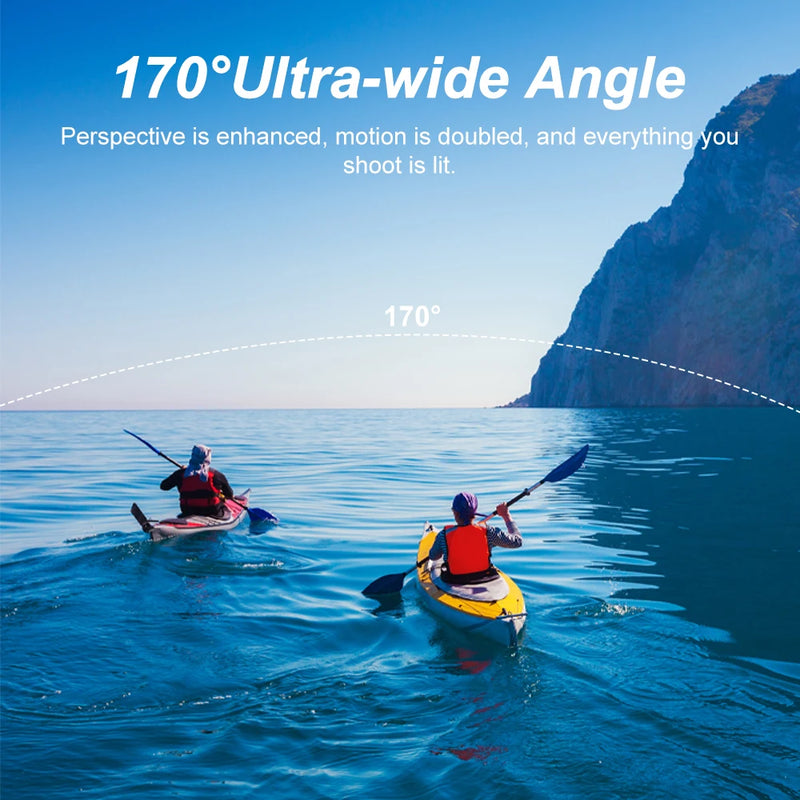 Ourlife Action Camera 4K 30FPS WiFi 30M Underwater Waterproof 170° DVR Sports Video Recording 2.0'' Screen Display Video Camera