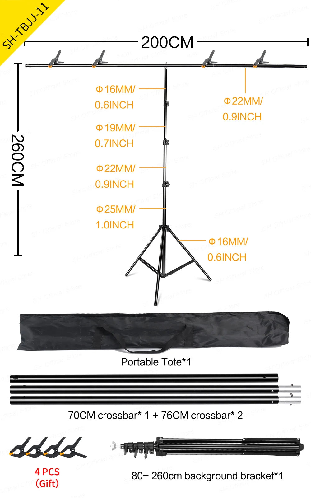 Photography T-Shape Backdrop Background Stand Frame Support System Kit For Photo Studio Video Chroma Key Green Screen With Stand
