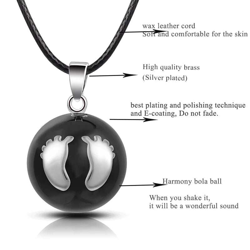 Eudora Harmony Ball Pendant Necklace Pregnancy Chime Ball Mexcian Bola Pendants Wishing Balls Fine Jewelry for Women Best Gift