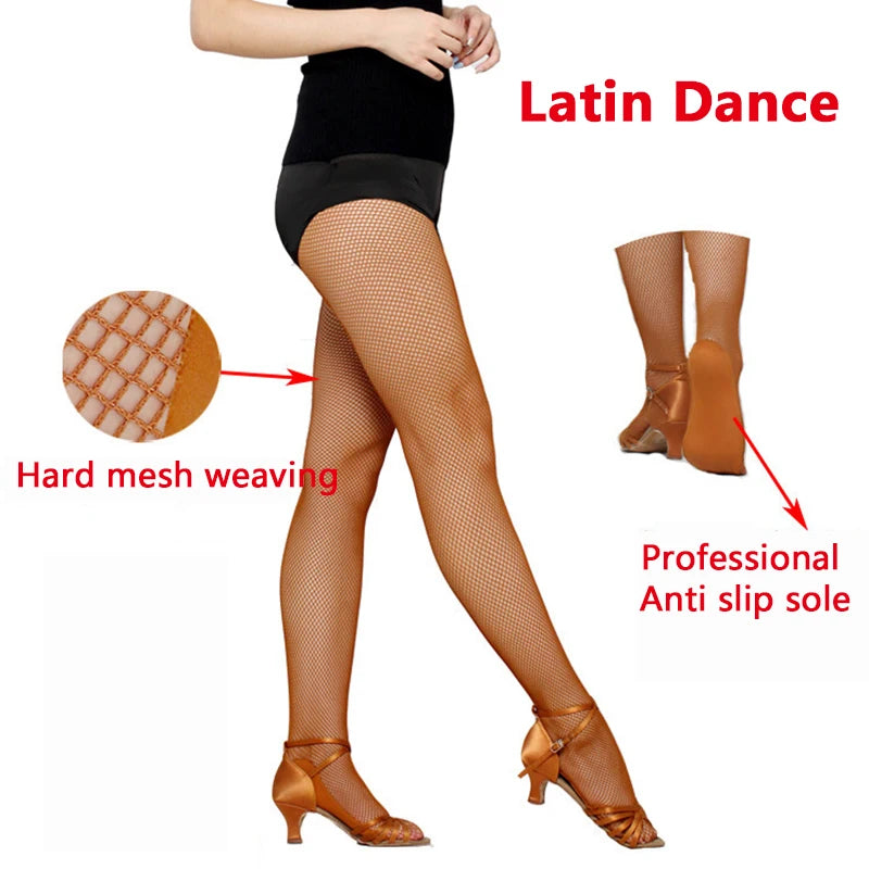 Latin Dance Mesh Socks Professional Hard Mesh Dance Competition Specific Socks Foot Anti Slip Shaping Samba Socks Rumba Socks