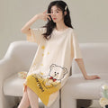 Women Large Size Pajamas Short-Sleeved Nightgown Cartoon | SAMAG