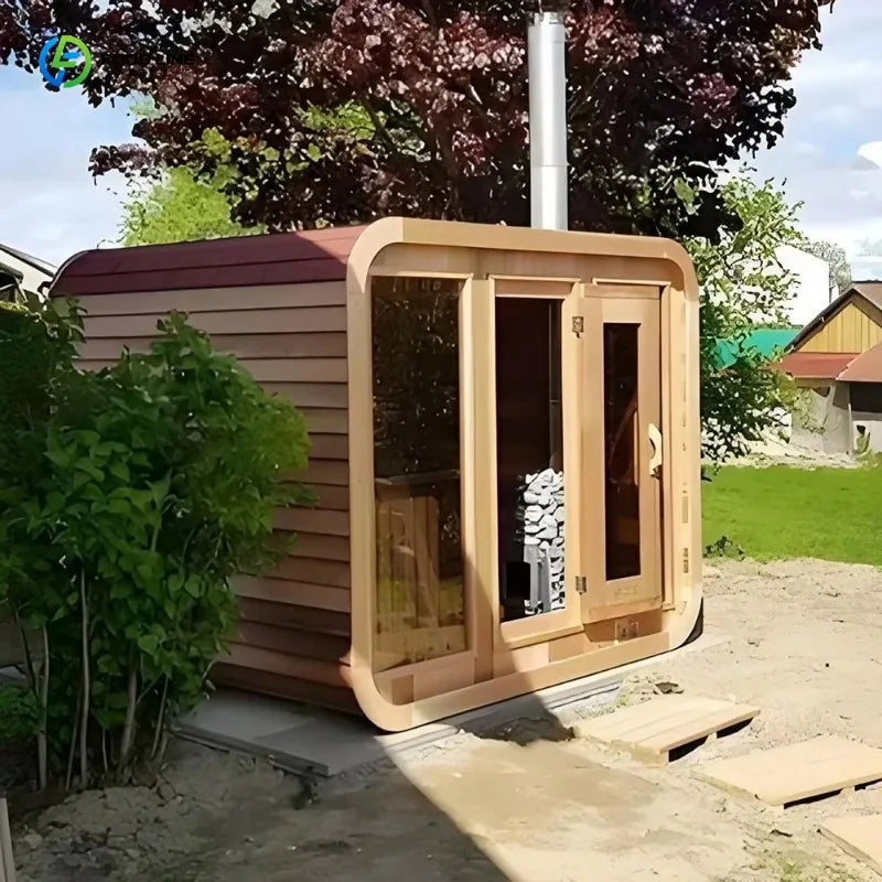 Custom Modern Portable Infrared Steam Sauna Indoor & Outdoor Use Electric Sauna Cabin With Integrated Spa Tub