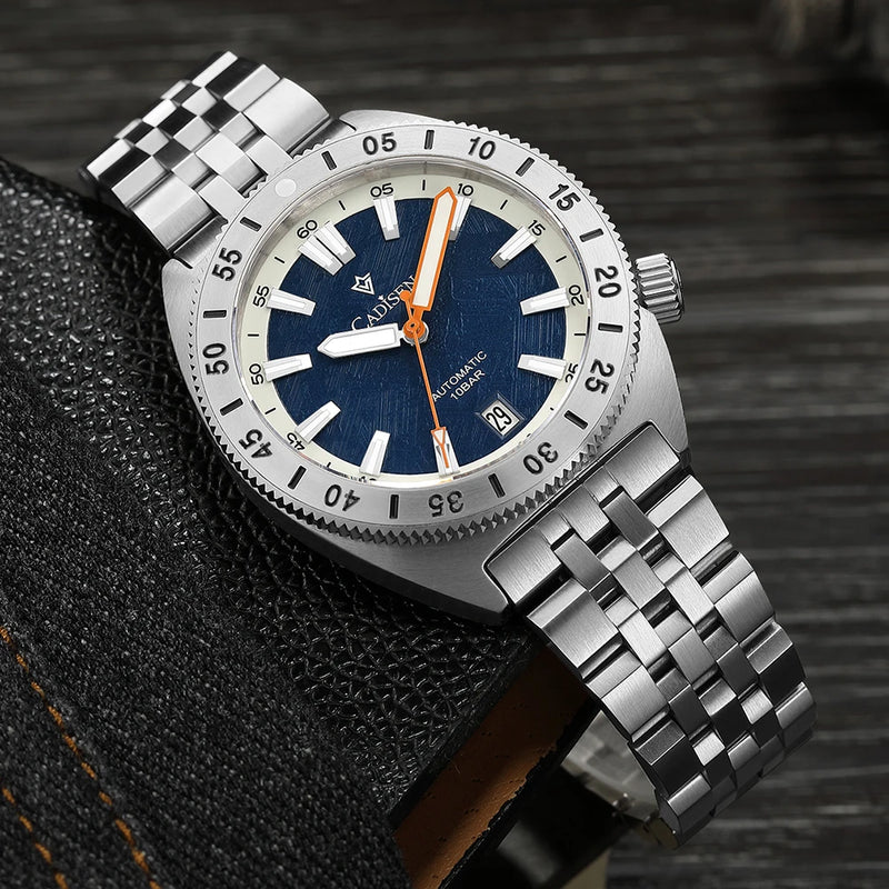 CADISEN Automatic Mechanical Wristwatch Man Meteorite Dial Business Casual 100M Waterproof MIYOTA 316L Stainless Steel Men Watch