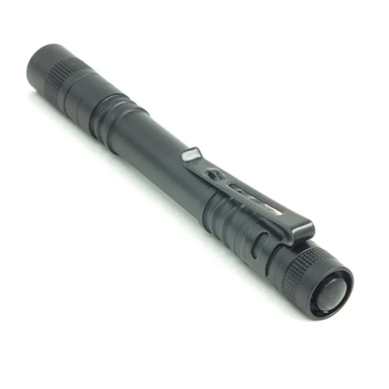 Mini Pen-shaped Flashlight AAA Battery Aluminum Alloy Waterproof Torch with Clip Portable Gift Light for Daily Outdoor