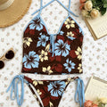 Vintage Y2K Ladies Flower Tankini Swimsuit Halter Neck | SAMAG