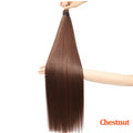 Gladys 28 Inch Crochet Braids Hair 3PCS 300g Synthetic Orange 60MW Ombre Brown T1B-330-276 Straight Braiding Hair Soft Pony Hair
