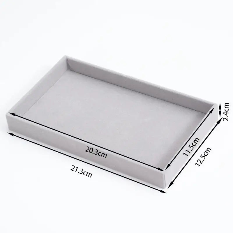 Velvet Jewelry Storage Box Earrings Necklace Ring Bracelet Display Stand Gold Tray - Visuel 8 | SAMAG