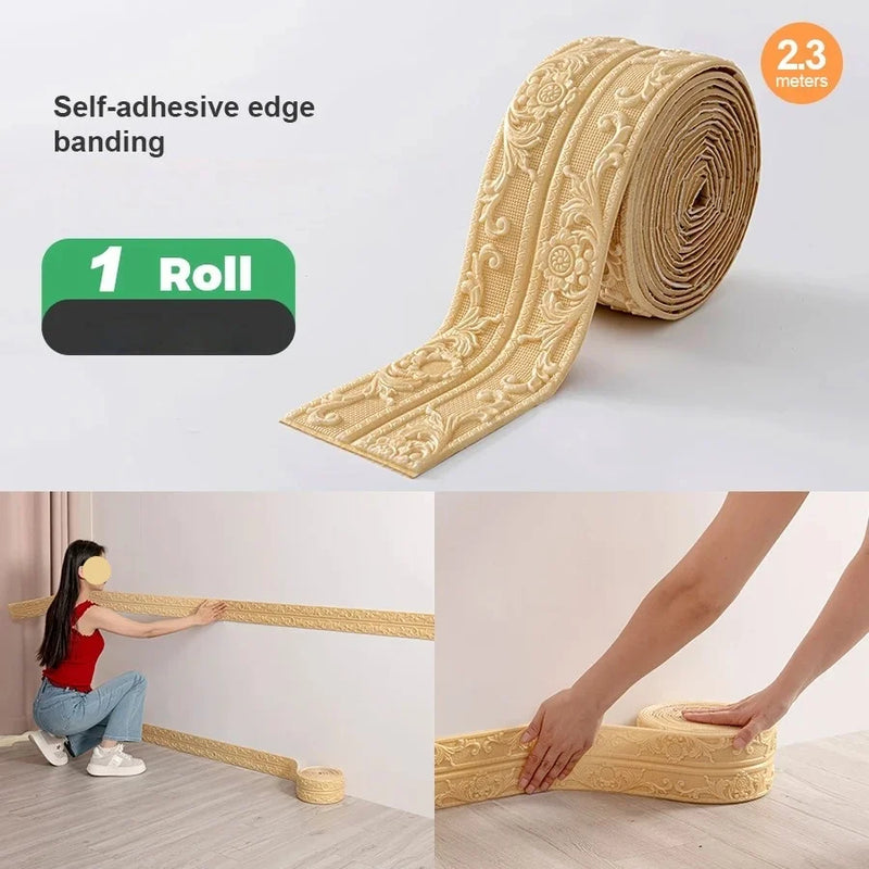 1roll Ceiling Decoration Strip Wall Sticker Waterproof Antifouling  Self-Adhesive Top Corner Line Floor Stitching Ceiling Basebo