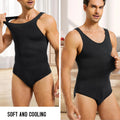Mens Sleeveless Shapewear  Compression Bodysuit Tummy Control Waist Trainer Slimming Undershirts Open Crotch Corset