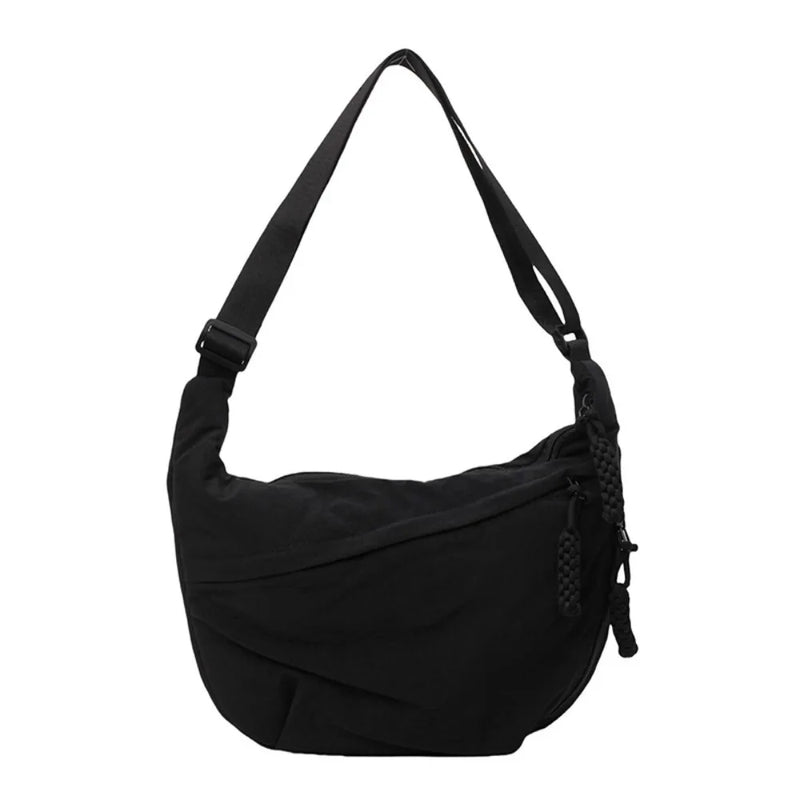 New Fashion Canvas Crossbody Bags Korean Simplified Shoulder Bag Large Capacity Sports Hobos Bag Solid Color Dumpling Bag