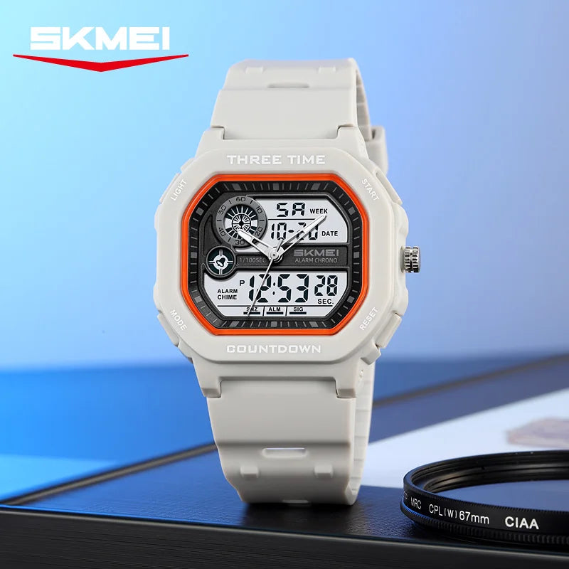SKMEI 2641 Military Countdown Mens Wristwatches Chrono Alarm Watches Dual-display Digital Watch for Men Waterproof Relojes