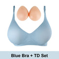 Silicone Breast Mastectomy Bra with Breast Prosthesis Wireless Post-Surgery Pocket Bra for Breast Forms