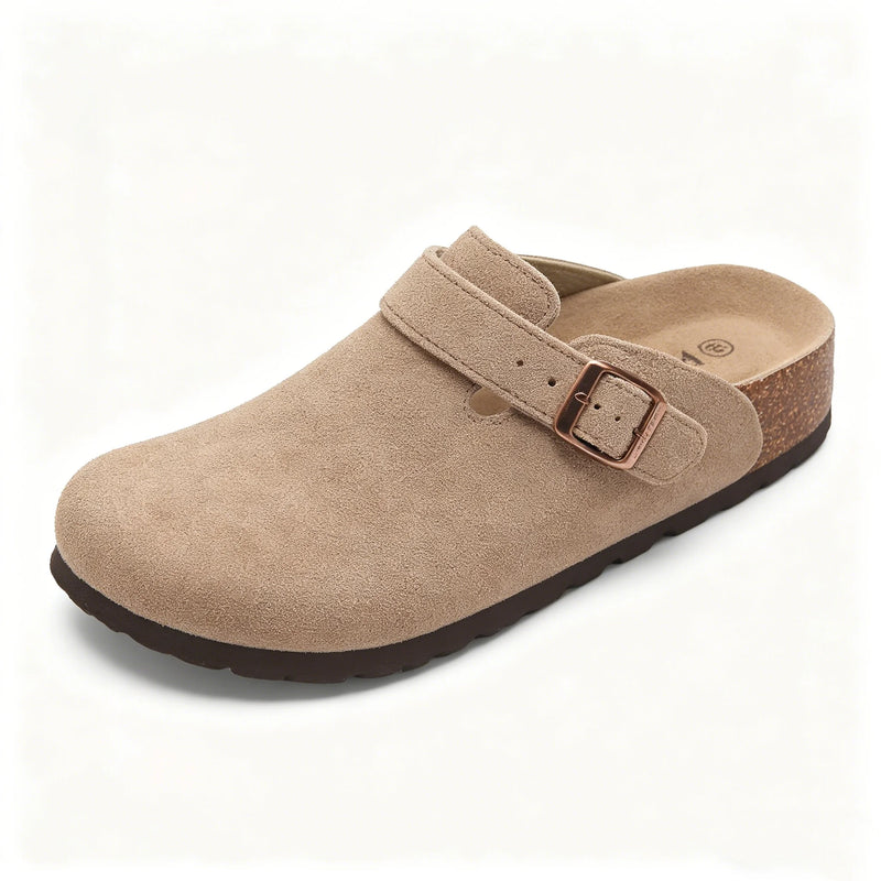 Evshine Women Genuine Clogs Slippers Slip On Unisex Potato Shoes with Adjustable Strap Men Mules Arch Support Cork Footbed Clogs