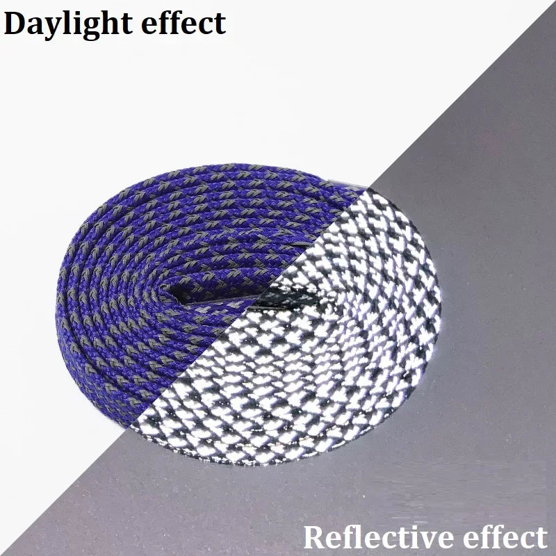 1Pair 3M Flat Reflective Shoelaces for Sneakers Glow at Night Be Applicable Sport Running AF1/AJ Luminous Shoe Lace Shoestring