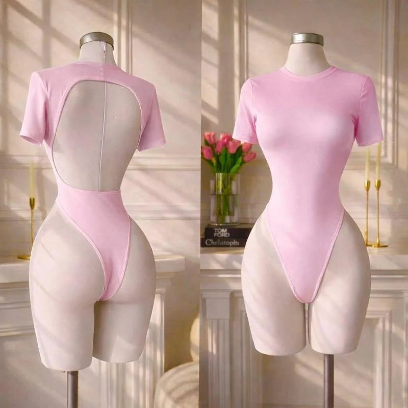 Women's High - Quality Backless Bodysuit Basic Solid Color - View 9 | SAMAG