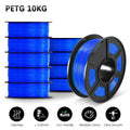 SUNLU PETG 3D Filament 1KG Biodegradable 1.75MM 10Rolls Bright Color Good Toughness Excellent Acid Alkali Weather Resistance