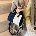 Patchwork Colorblock Mini Handbags For Women Denim Shoulder Cross Body Bags Casual Street Small Boston Bag 2024 Designer Purses