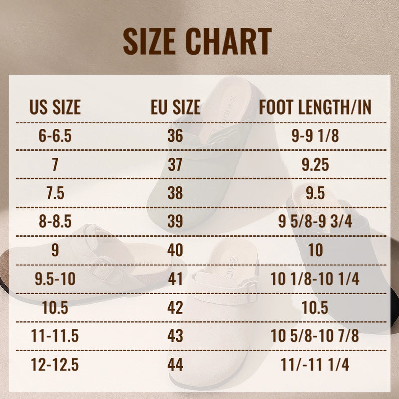 Asgard Women's Suede Clogs Summer Cork Footbed Leather Mules Slippers With Adjustable Strap Unisex Comfortable Soft Potato Shoes