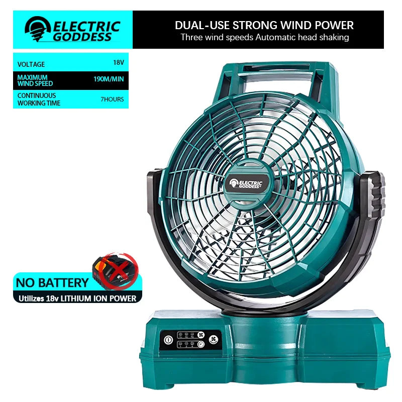 12 Inch Electric Fan 3 Speed Adjustable Outdoor Camping Table Portable Air Circulators For Makita 18V - View 7 | SAMAG